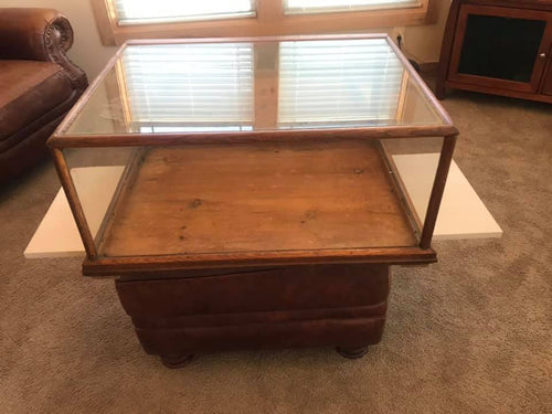 1920’s Vintage Oak and Glass Table Top Display