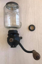 Load image into Gallery viewer, Antique Arcade Crystal Cast Iron &amp; Glass Wall Mount Coffee Grinder