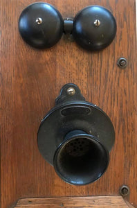 Vintage Oak Wood Wall Telephone