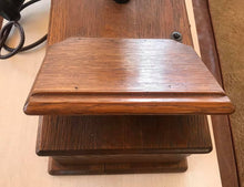 Load image into Gallery viewer, Vintage Oak Wood Wall Telephone