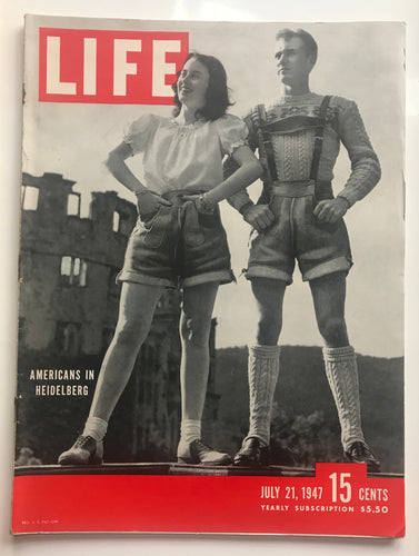 SOLD!!   Life Magazine July 21, 1947 Americans in Heidelberg