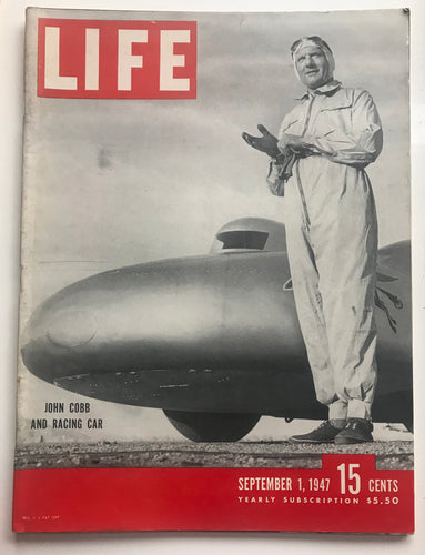 Life Magazine September 1, 1947 John Cobb and Racing Car