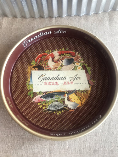 Vintage Canadian Ace Beer Tin Serving Tray