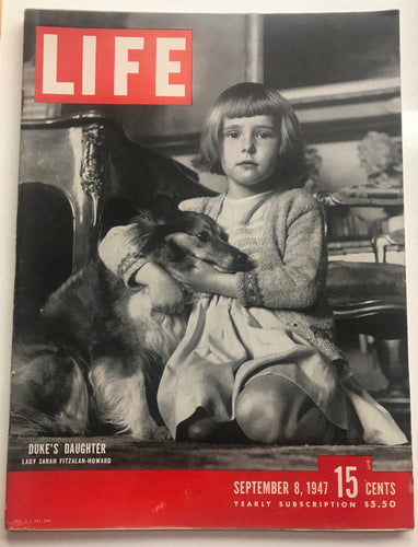 Life Magazine September 8, 1947 Dukes Daughter - Lady Sarah Fitzaler-Howard